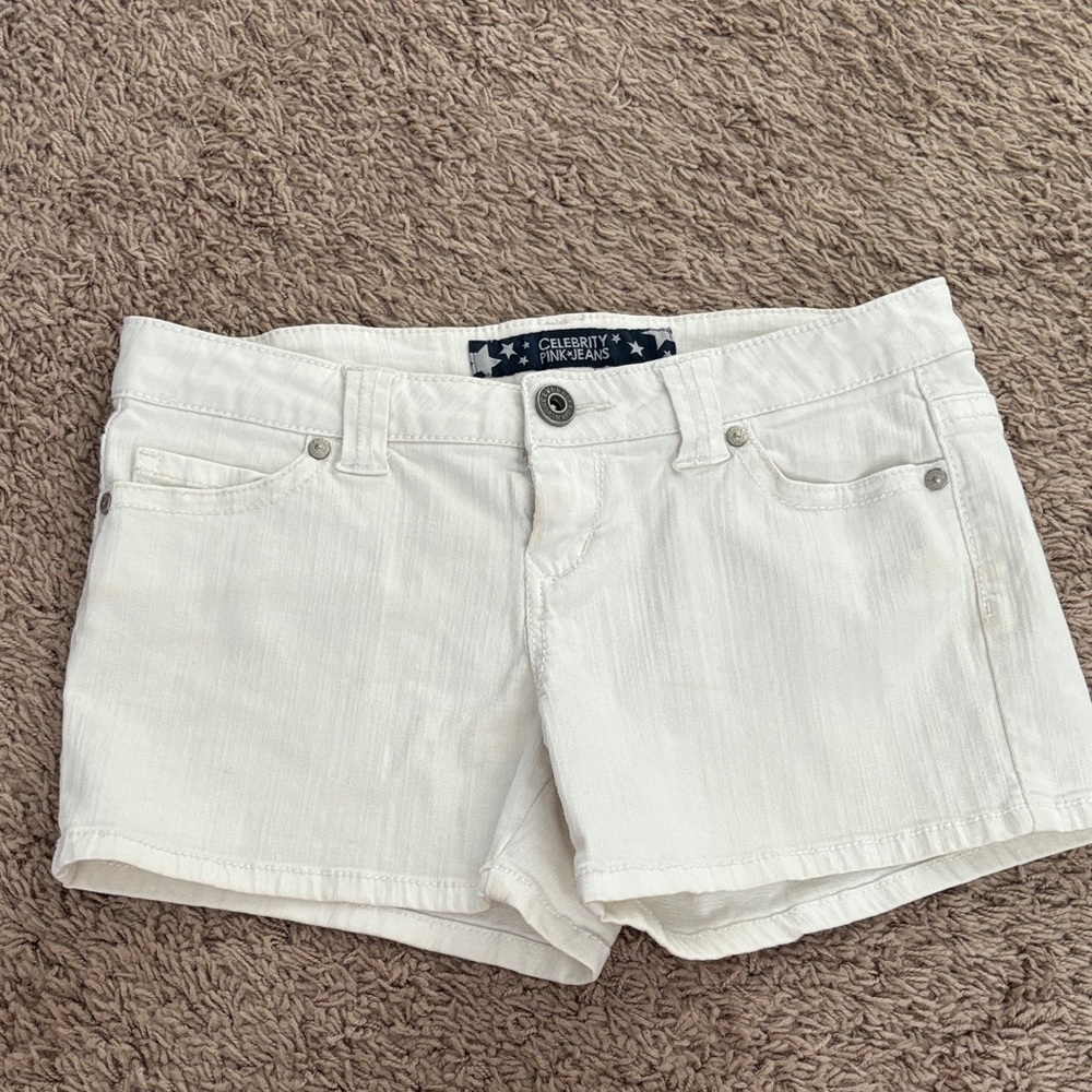 Celebrity Pink Women's Classic White Jean Shorts